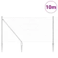 Clôture en treillis avec 7 poteaux à piquet 1,2x10 m en acier galvanisé