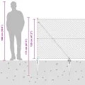 Clôture en treillis avec 7 poteaux à piquet 1,2x10 m en acier galvanisé