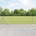 Clôture Euro avec 13 poteaux flangés 0.6x25 m en acier galvanisé