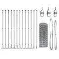 Clôture Euro avec 13 poteaux flangés 0.6x25 m en acier galvanisé