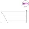 Clôture Euro avec 13 poteaux flanqués 1x25 m Acier galvanisé