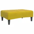 Canapé-lit à 2 places avec repose-pied jaune velours