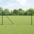 Clôture en treillis métallique avec 7 poteaux pointus 1,4 x 10 m en acier galvanisé
