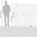 Clôture en maillon de chaîne avec 7 poteaux en pique 1.5x10 m en acier galvanisé