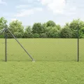 Clôture en treillis métallique avec 7 pieux d'ancrage 1,2x10 m en acier galvanisé