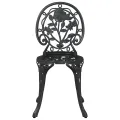 Set de Bistro de Jardin 3 Pièces en Aluminium Couleur Noir