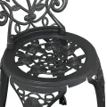 Set de Bistro de Jardin 3 Pièces en Aluminium Couleur Noir