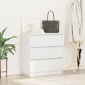 Table de chevet  avec LED Blanc 71x34,5x75 cm en bois d'ingénierie