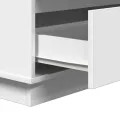 Table de chevet  avec LED Blanc 71x34,5x75 cm en bois d'ingénierie