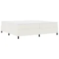 Lit Box Spring Crème 200x200 cm en Tissu Côtelé