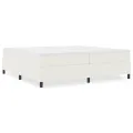 Lit Box Spring Crème 200x200 cm en Tissu Côtelé