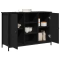 Buffet Chêne Noir 100x35x70 cm Bois d'ingénierie et Acier