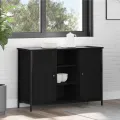 Buffet Chêne Noir 100x35x70 cm Bois d'ingénierie et Acier