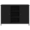 Buffet Chêne Noir 100x35x70 cm Bois d'ingénierie et Acier