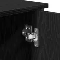 Buffet Chêne Noir 100x35x70 cm Bois d'ingénierie et Acier