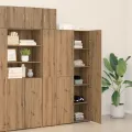 Buffet haut en chêne artisanal 40x42,5x185 cm en bois d'ingénierie
