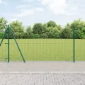 Clôture Euro avec 7 poteaux flanqués 1,2x10 m en acier galvanisé
