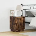 Armoires de chevet avec lumières LED 2 pcs Chêne fumé 39x34,5x50 cm