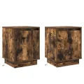 Armoires de chevet avec lumières LED 2 pcs Chêne fumé 39x34,5x50 cm
