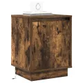 Armoires de chevet avec lumières LED 2 pcs Chêne fumé 39x34,5x50 cm