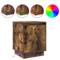 Armoires de chevet avec lumières LED 2 pcs Chêne fumé 39x34,5x50 cm