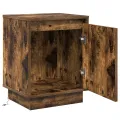 Armoires de chevet avec lumières LED 2 pcs Chêne fumé 39x34,5x50 cm