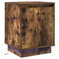 Armoires de chevet avec lumières LED 2 pcs Chêne fumé 39x34,5x50 cm