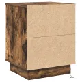 Armoires de chevet avec lumières LED 2 pcs Chêne fumé 39x34,5x50 cm