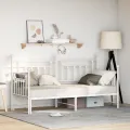 Lit de jour  avec lit escamotable blanc 75x190 cm en acier
