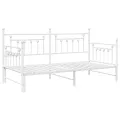 Cadre de lit jour  avec lit gigogne blanc 90x200 cm en acier