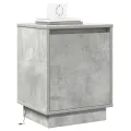 Tables de chevet avec lumières LED 2 pcs Gris béton 39x34,5x50 cm