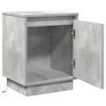Tables de chevet avec lumières LED 2 pcs Gris béton 39x34,5x50 cm
