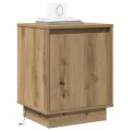 Table de chevet avec lumières LED en chêne artisan 39x34,5x50 cm