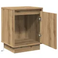 Table de chevet avec lumières LED en chêne artisan 39x34,5x50 cm
