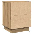 Table de chevet avec lumières LED en chêne artisan 39x34,5x50 cm