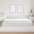 Structure de lit au sol  Blanche 200x220 cm en bois massif de pin