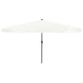 Parasol de jardin  avec des lumières LED Ø395x245 cm Blanc sable