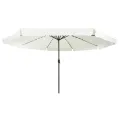 Parasol de jardin  avec des lumières LED Ø395x245 cm Blanc sable
