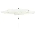 Parasol de jardin  avec des lumières LED Ø395x245 cm Blanc sable