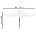 Parasol de jardin  avec des lumières LED Ø395x245 cm Blanc sable