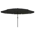 Parasol de jardin  avec des lumières LED ø395x245 cm Noir