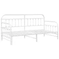 Lit Daybed avec lit tiroir blanc 100x200 cm en métal