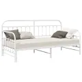 Lit Daybed avec lit tiroir blanc 100x200 cm en métal