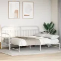 Lit Daybed avec lit tiroir blanc 100x200 cm en métal