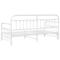 Lit Daybed avec lit tiroir blanc 100x200 cm en métal