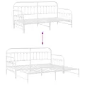 Lit Daybed avec lit tiroir blanc 100x200 cm en métal