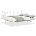 Lit jour  avec lit gigogne blanc 100x200 cm en acier