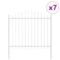 Clôture de jardin  avec un sommet arrondi blanc 11,9x1,25 m en acier