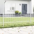 Clôture de jardin  avec dessus en hoops blanc 1,7x0,75 m en acier