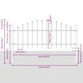 Clôture de jardin  avec arceau Blanc 8,5x0,75 m Acier
